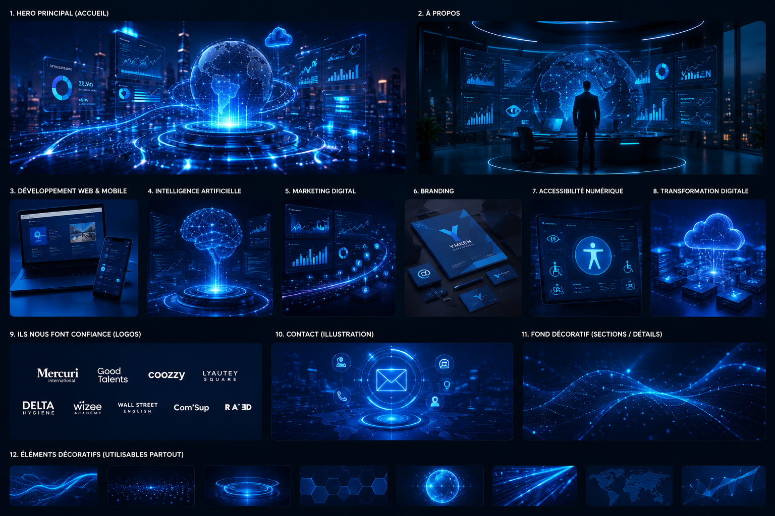 Interface inclusive illustrant les fonctions d’accessibilité numérique